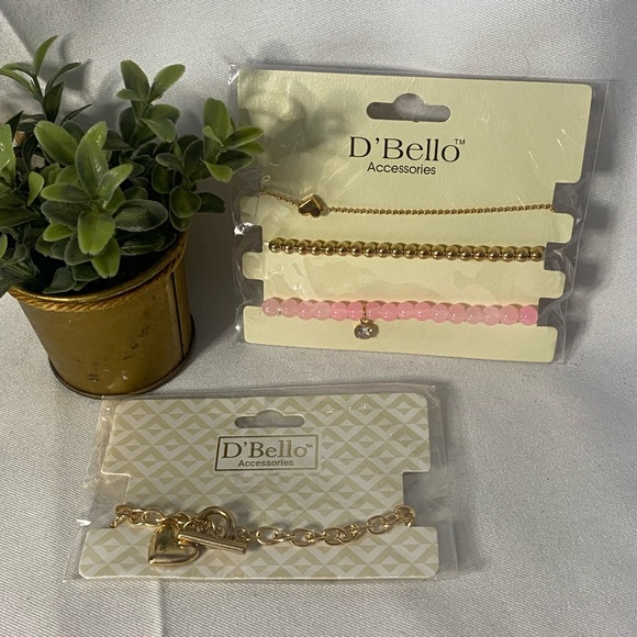 Gold and Pink Bracelet Set - Picture 1 of 5